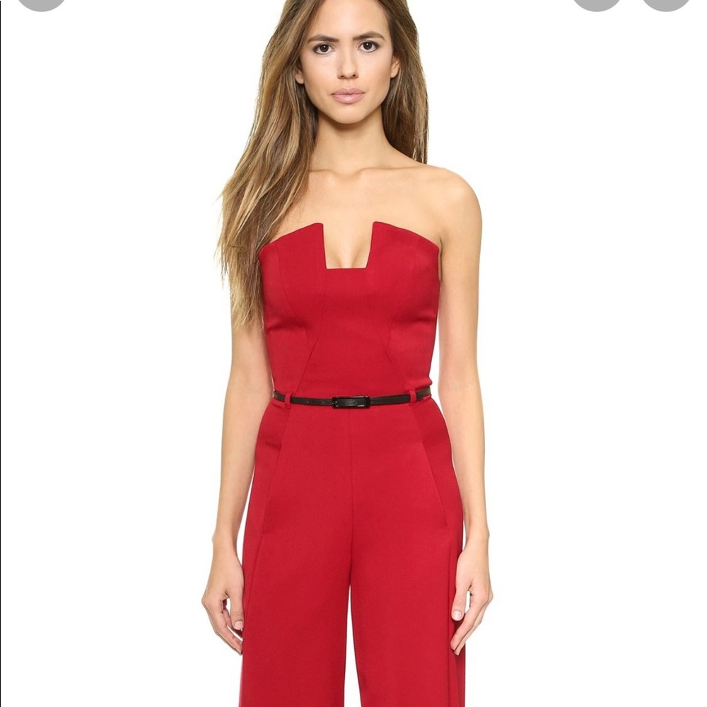 Black Halo strapless jumpsuit *missing belt*